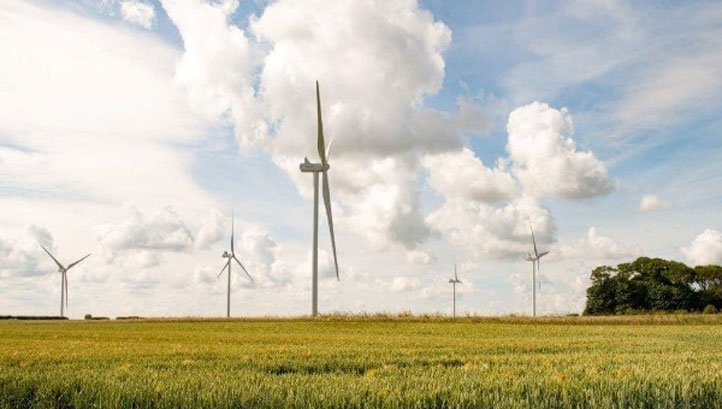Pictured: Octopus Renewables' onshore wind farm in Fraisethrope, East Riding of Yorkshire.